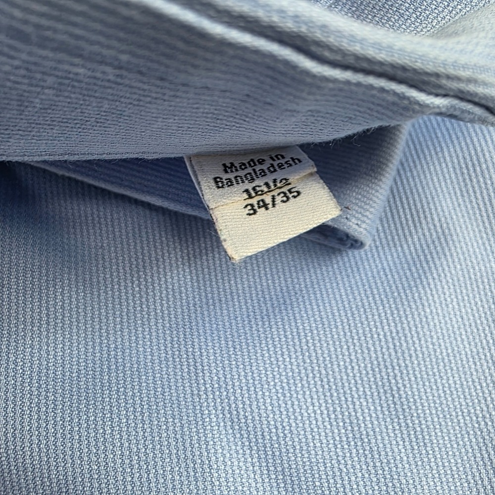 Calvin Klein Mens Button Up Shirt Size 16.5 34/35 Blue Non Iron Slim Long Sleeve - Picture 3 of 6